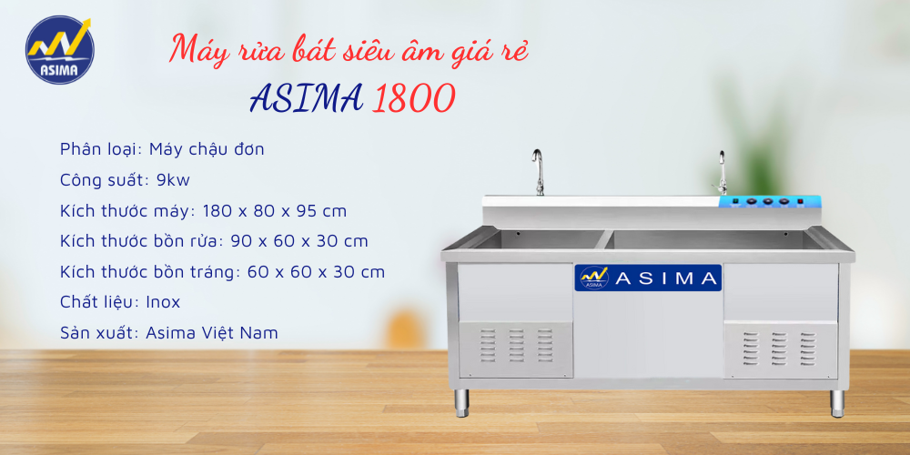 Máy rửa bát siêu âm giá rẻ M1800